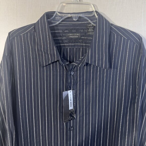 NWT 90s Mens Structure Black Dress Shirt Long Sleeve Button Down Size XXL - Picture 5 of 11